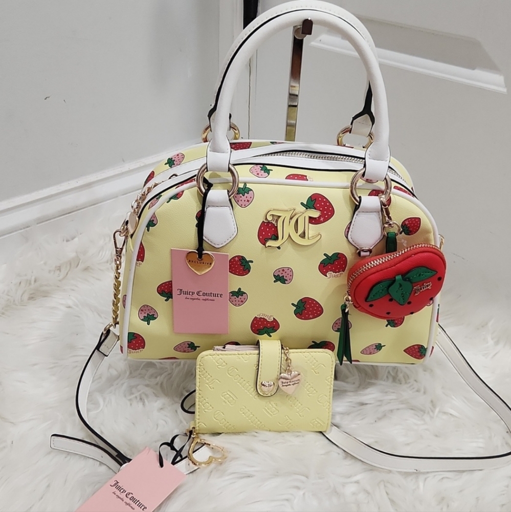 Juicy Couture Pastel Yellow With Strawberry Set